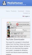 How mediahuman.com looks like on a mobile device such as an iPhone.