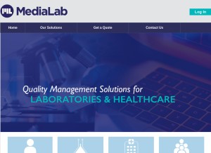 How medialabinc.net looks like on a tablet such as an iPad.