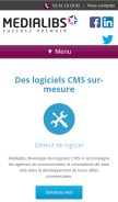 How medialibs.com looks like on a mobile device such as an iPhone.