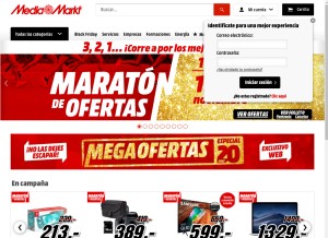 How mediamarkt.es looks like on a tablet such as an iPad.