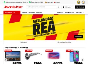 How mediamarkt.se looks like on a tablet such as an iPad.