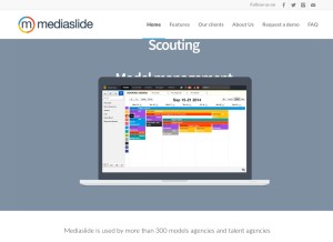 How mediaslide.com looks like on a tablet such as an iPad.