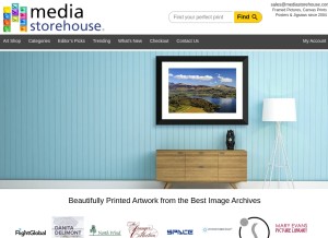 How mediastorehouse.com looks like on a tablet such as an iPad.