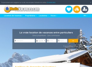 How mediavacances.com looks like on a tablet such as an iPad.