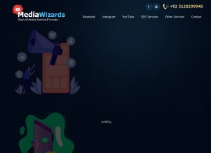 How mediawizards.org looks like on a tablet such as an iPad.