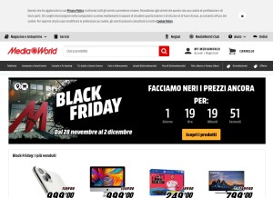 How mediaworld.it looks like on a tablet such as an iPad.