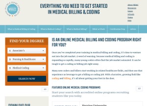 How medicalbillingandcoding.org looks like on a tablet such as an iPad.