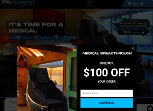 How medicalbreakthrough.org looks like on a tablet such as an iPad.