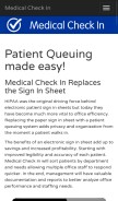 How medicalcheckin.com looks like on a mobile device such as an iPhone.