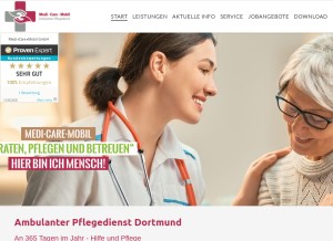 How medicare-mobil.de looks like on a tablet such as an iPad.