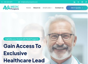 How medicprospects.com looks like on a tablet such as an iPad.