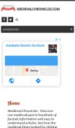 How medievalchronicles.com looks like on a mobile device such as an iPhone.