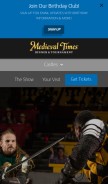 How medievaltimes.com looks like on a mobile device such as an iPhone.