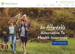 How medishare.com looks like on a tablet such as an iPad.