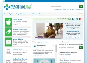 How medlineplus.gov looks like on a tablet such as an iPad.