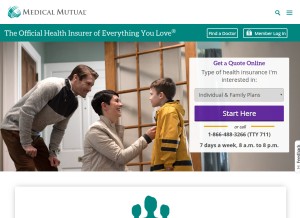 How medmutual.com looks like on a tablet such as an iPad.