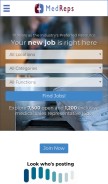 How medreps.com looks like on a mobile device such as an iPhone.