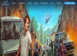 How medrickgames.com looks like on a tablet such as an iPad.