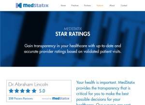 How medstatix.co looks like on a tablet such as an iPad.