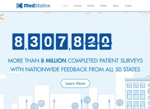 How medstatix.com looks like on a tablet such as an iPad.