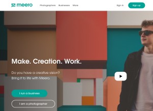 How meero.com looks like on a tablet such as an iPad.