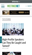 How meetingsnet.com looks like on a mobile device such as an iPhone.
