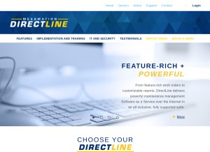 How megamation.com looks like on a tablet such as an iPad.