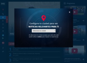 How meganoticias.mx looks like on a tablet such as an iPad.