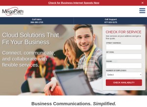 How megapath.com looks like on a tablet such as an iPad.