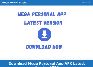 How megapersonalapp.com looks like on a tablet such as an iPad.