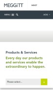 How meggitt.com looks like on a mobile device such as an iPhone.