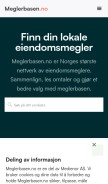 How meglerbasen.no looks like on a mobile device such as an iPhone.