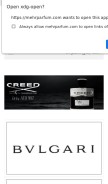 How mehrparfum.com looks like on a mobile device such as an iPhone.