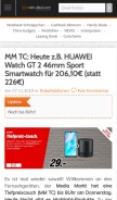 How mein-deal.com looks like on a mobile device such as an iPhone.