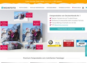 How meinfoto.de looks like on a tablet such as an iPad.
