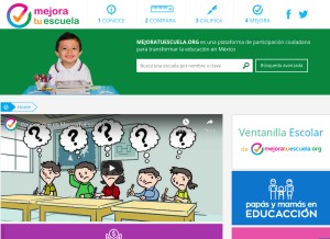 How mejoratuescuela.org looks like on a tablet such as an iPad.