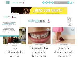 How melodijolola.com looks like on a tablet such as an iPad.