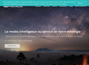 How meltwater.com looks like on a tablet such as an iPad.