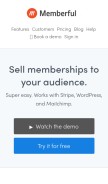 How memberful.com looks like on a mobile device such as an iPhone.