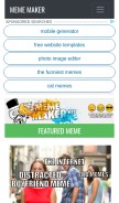 How mememaker.net looks like on a mobile device such as an iPhone.