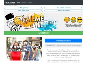 How mememaker.net looks like on a tablet such as an iPad.