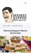 How memeshappen.com looks like on a mobile device such as an iPhone.