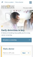 How memorialhermann.org looks like on a mobile device such as an iPhone.