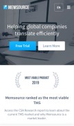 How memsource.com looks like on a mobile device such as an iPhone.