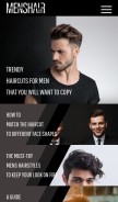 How menshaircuts.com looks like on a mobile device such as an iPhone.