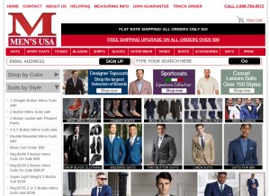 How mensusa.com looks like on a tablet such as an iPad.