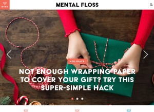 How mentalfloss.com looks like on a tablet such as an iPad.