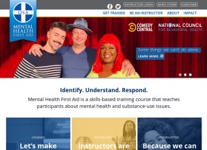 How mentalhealthfirstaid.org looks like on a tablet such as an iPad.
