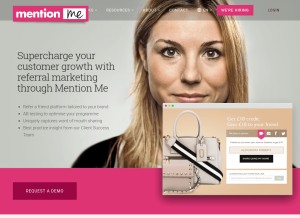 How mention-me.com looks like on a tablet such as an iPad.