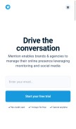 How mention.com looks like on a mobile device such as an iPhone.